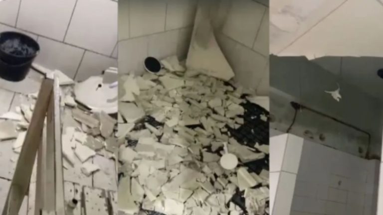 PM confirma queda de parte do teto em banheiro do 16º Batalhão e anuncia reformas