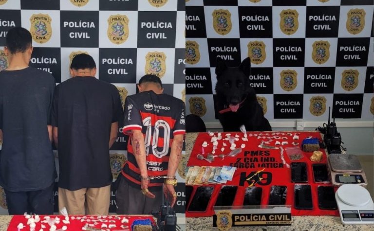 Suspeitos são presos após esconderem drogas em máquina de lavar no ES