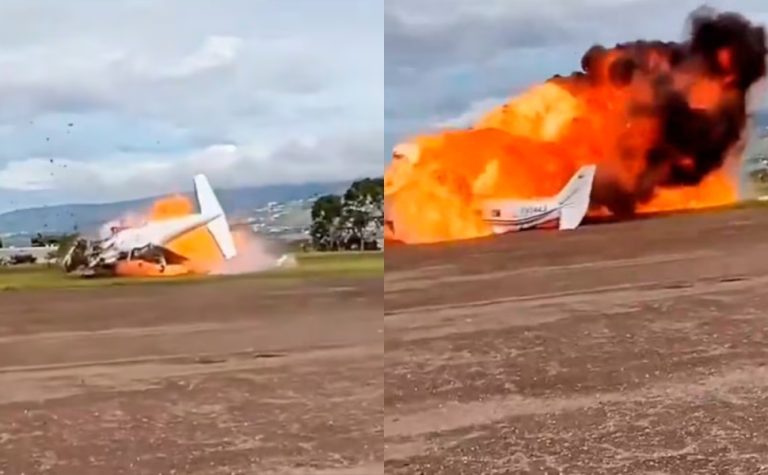 Avião cai e explode durante decolagem na Venezuela; duas pessoas morreram