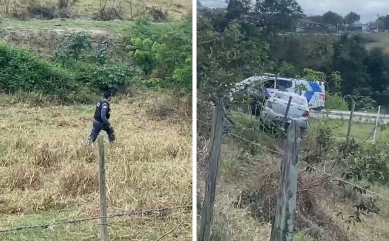 Carro capota durante perseguição policial em Aracruz