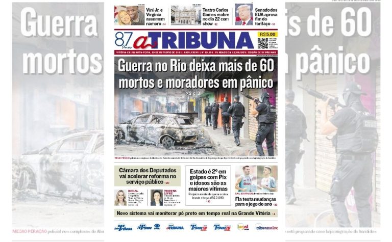 Confira os destaques do jornal A Tribuna desta quarta-feira