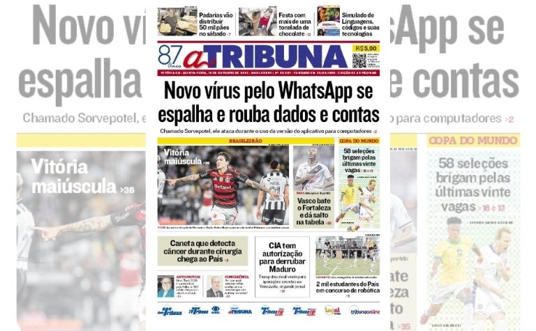 Confira os destaques do jornal A Tribuna desta quinta-feira