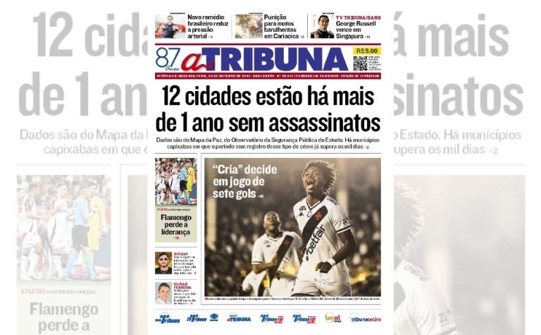 Confira os destaques do jornal A Tribuna desta segunda-feira