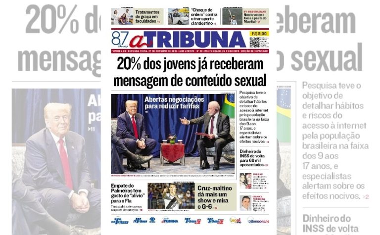 Confira os destaques do jornal A Tribuna desta segunda-feira