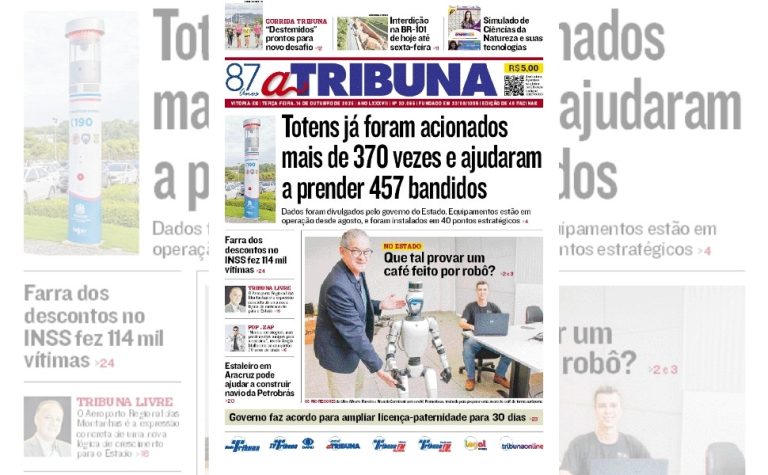 Confira os destaques do jornal A Tribuna desta terça-feira