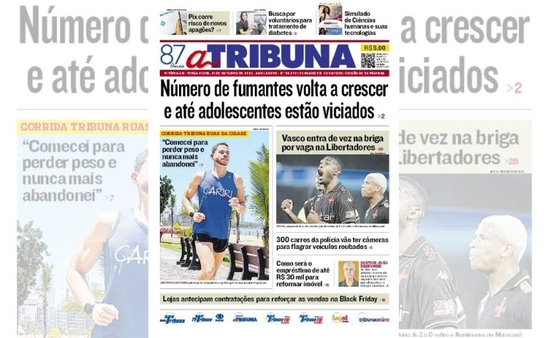 Confira os destaques do jornal A Tribuna desta terça-feira