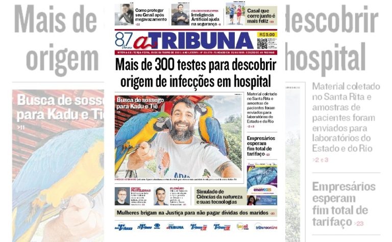 Confira os destaques do jornal A Tribuna desta terça-feira