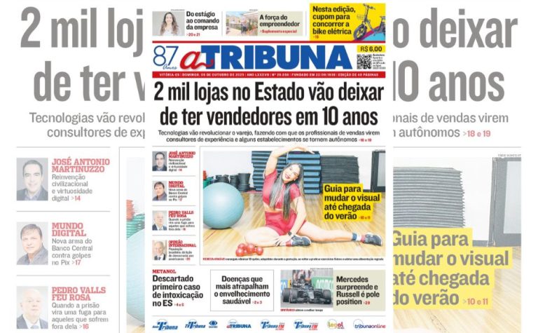 Confira os destaques do jornal A Tribuna deste domingo