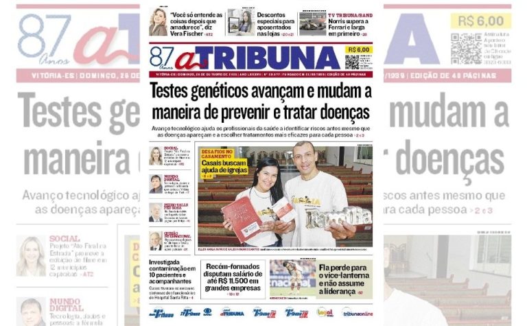 Confira os destaques do jornal A Tribuna deste domingo