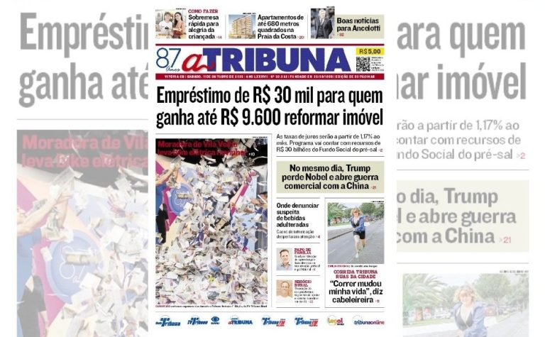 Confira os destaques do jornal A Tribuna deste sábado