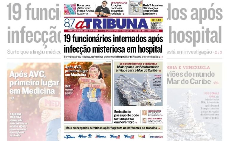 Confira os destaques do jornal A Tribuna deste sábado