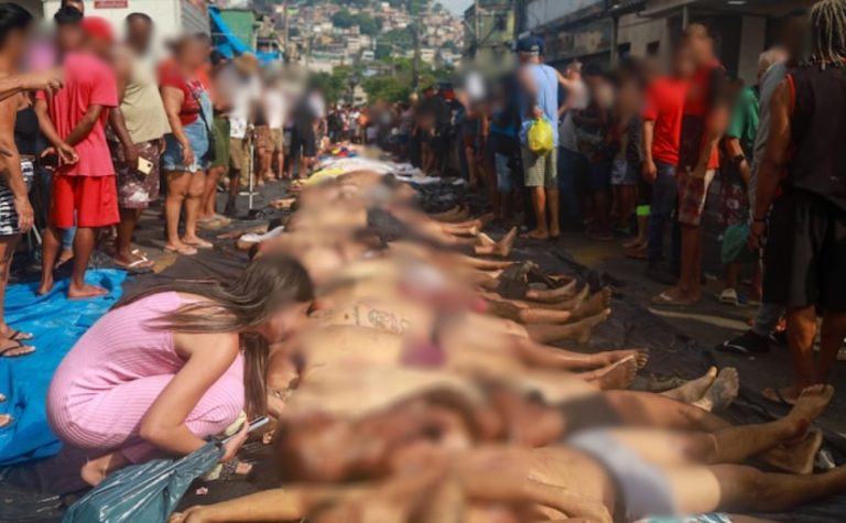 ‘Ninguém nunca viu no Brasil o isso aqui’, diz moradora em frente à fila de corpos
