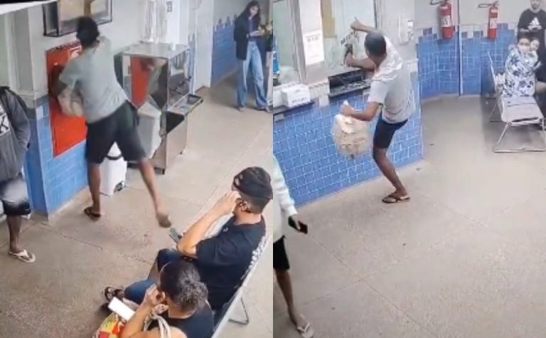 Homem é preso após quebrar equipamentos em PA de Vitória; veja vídeo