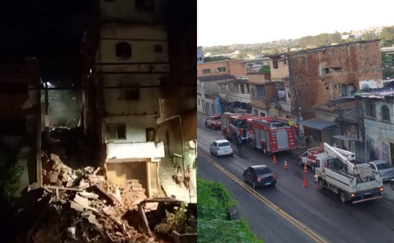 Prédio desaba durante a madrugada em Vila Velha e 6 imóveis vizinhos são evacuados