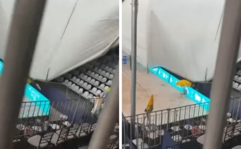 Ventos fortes em SP derrubam cobertura de arena e deixam 8 feridos