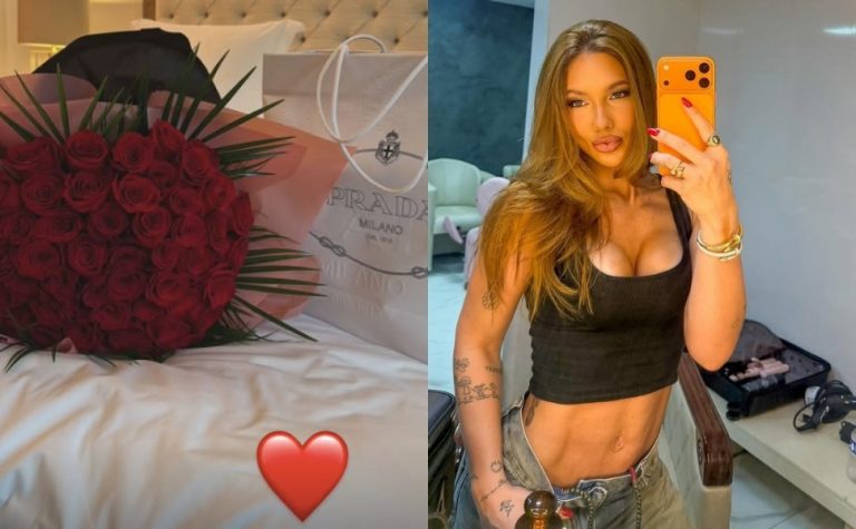 Virginia Fonseca ganha flores e presente de R$ 24 mil na chegada à Espanha