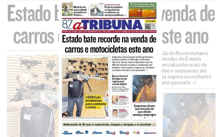 Confira os destaques do jornal A Tribuna desta quarta-feira