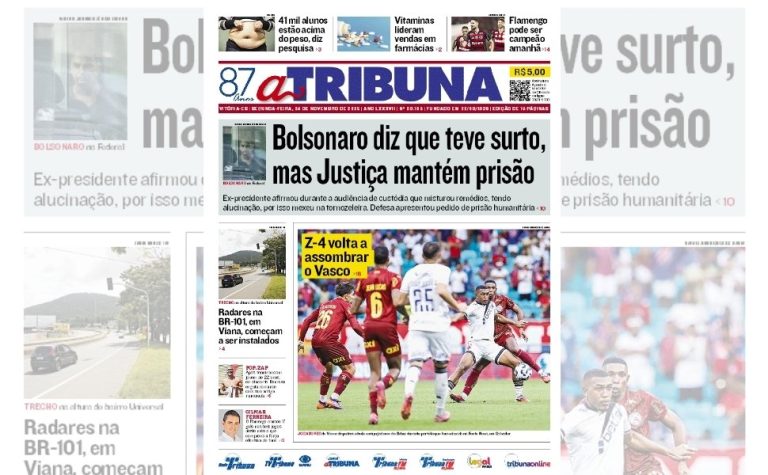 Confira os destaques do jornal A Tribuna desta segunda-feira
