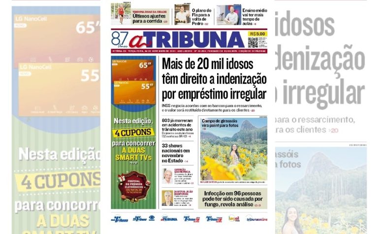 Confira os destaques do jornal A Tribuna desta terça-feira