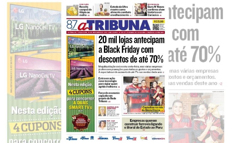 Confira os destaques do jornal A Tribuna desta terça-feira