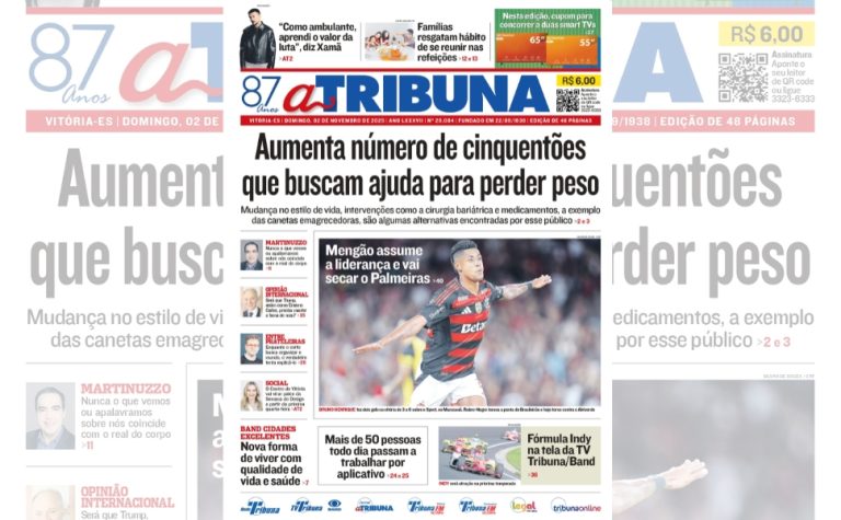 Confira os destaques do jornal A Tribuna deste domingo