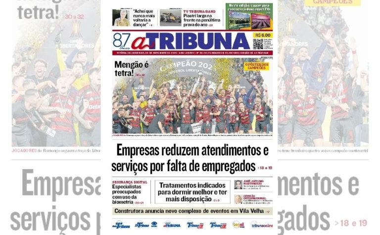 Confira os destaques do jornal A Tribuna deste domingo