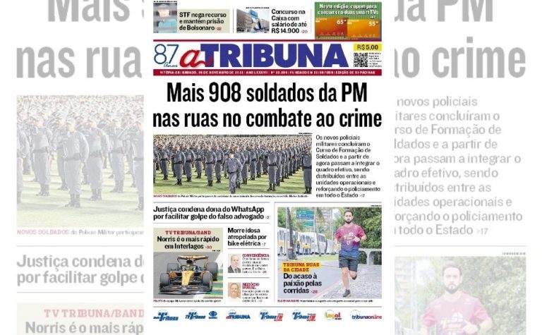 Confira os destaques do jornal A Tribuna deste sábado