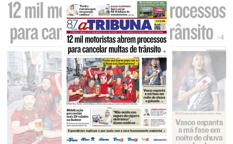 Confira os destaques do jornal A Tribuna deste sábado