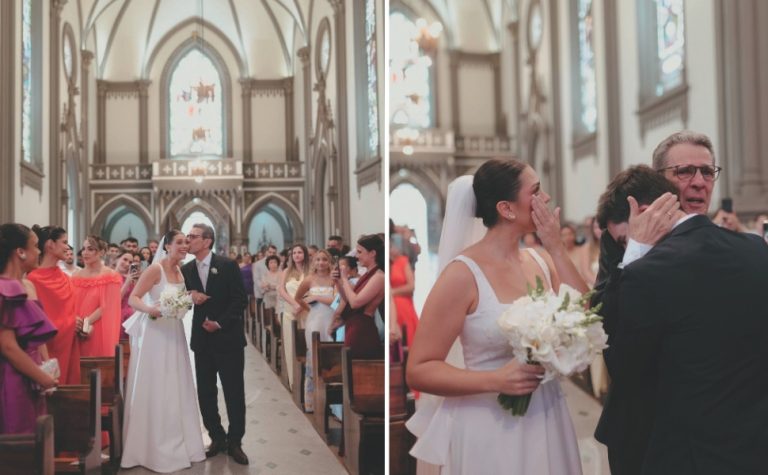 Pai supera sequelas de dois AVCs e leva filha ao altar