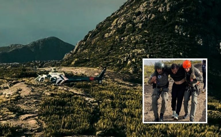 Turista é resgatado de helicóptero após torcer tornozelo no Pico da Bandeira