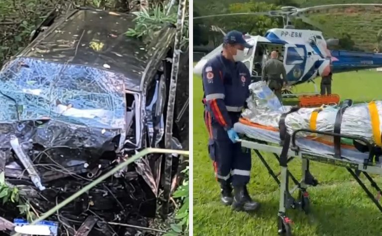 Acidente com van que saiu do Paraguai deixa oito feridos na BR-262, em Brejetuba