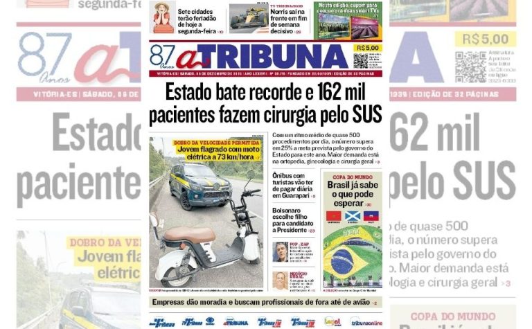 Confira os destaques do Jornal A Tribuna deste sábado