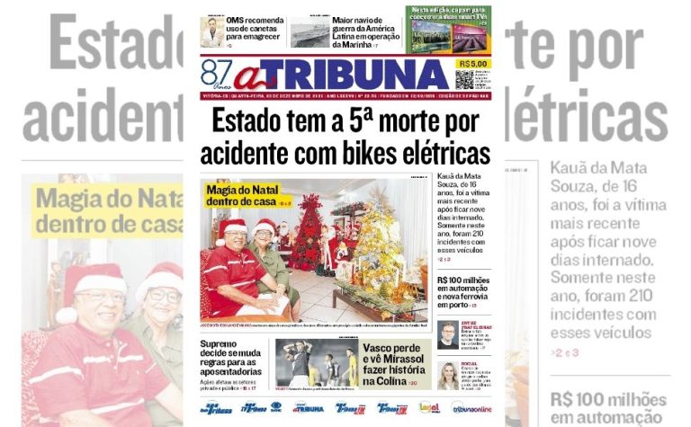 Confira os destaques do jornal A Tribuna desta quarta-feira