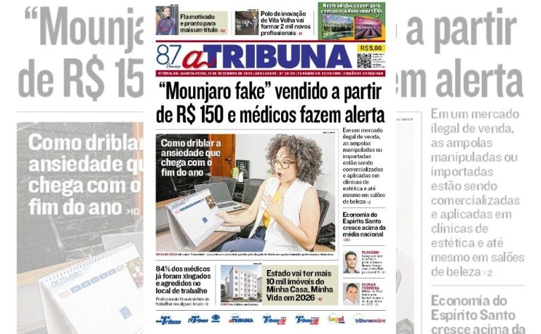 Confira os destaques do jornal A Tribuna desta quarta-feira
