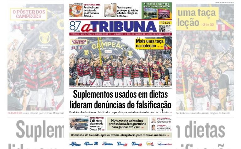 Confira os destaques do jornal A Tribuna desta quinta-feira