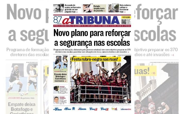 Confira os destaques do jornal A Tribuna desta segunda-feira