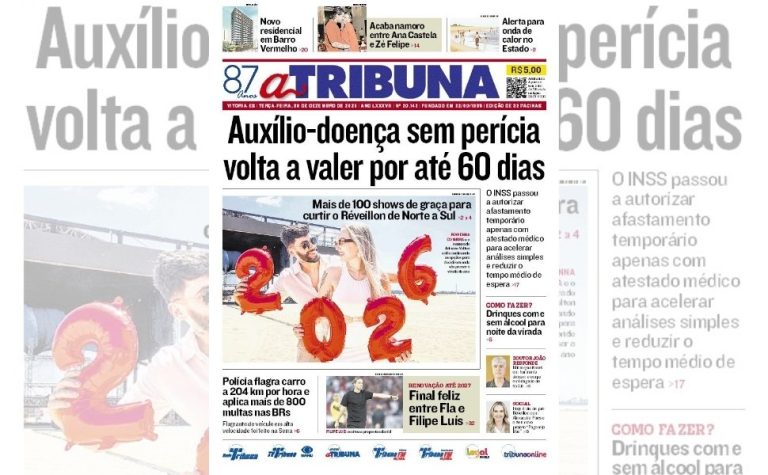 Confira os destaques do jornal A Tribuna desta terça-feira