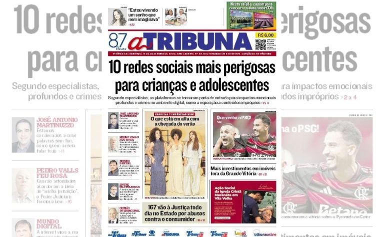 Confira os destaques do jornal A Tribuna deste domingo