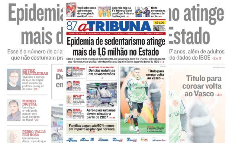 Confira os destaques do jornal A Tribuna deste domingo