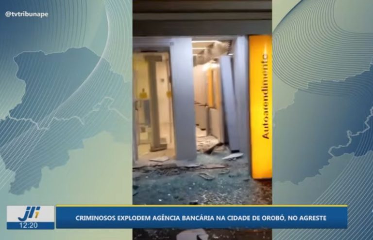 Explosão destrói agência do Banco do Brasil em Orobó, no Agreste de Pernambuco