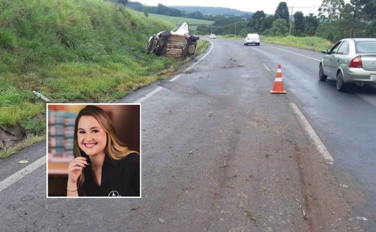 Mulher sobrevive a capotamento, mas morre atropelada por caminhão no PR