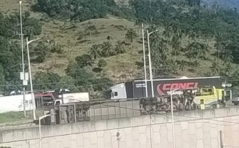 Trânsito na BR-101 é totalmente liberado após remoção de carreta-cegonha