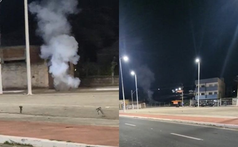 VÍDEO | Granada é encontrada e detonada pela polícia em praça na Serra