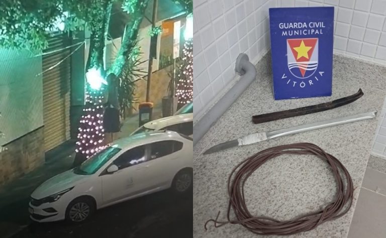 VÍDEO | Homem é preso após furtar luzes de Natal no Centro de Vitória