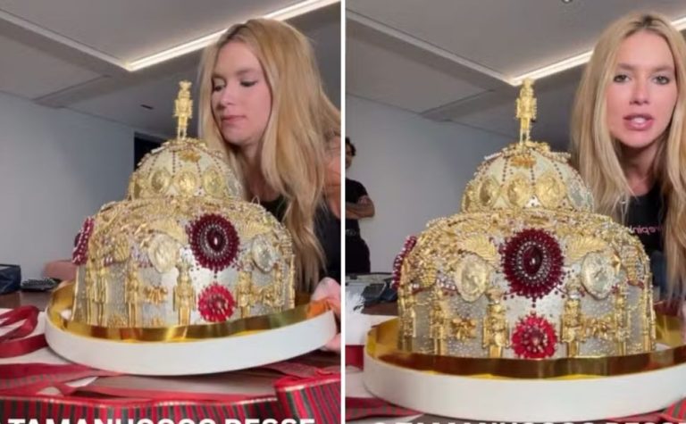 Virginia mostra panetone de luxo de R$ 6 mil comprado para irmão de Vini Jr.