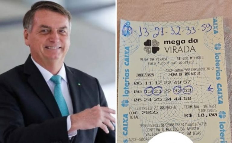 Bolsonaro participa de bolão e acerta quadra na Mega Sena da Virada