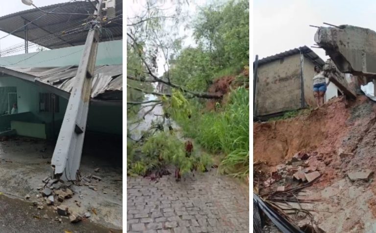 Chuva causa deslizamentos e deixa família desalojada em cidade do ES