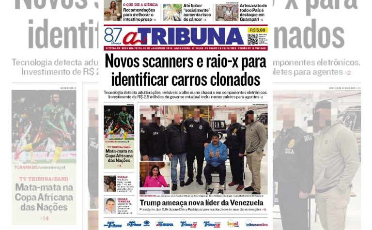 Confira os destaques do jornal A Tribuna desta segunda-feira