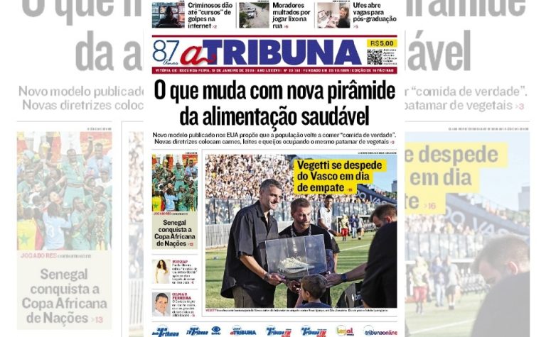 Confira os destaques do jornal A Tribuna desta segunda-feira