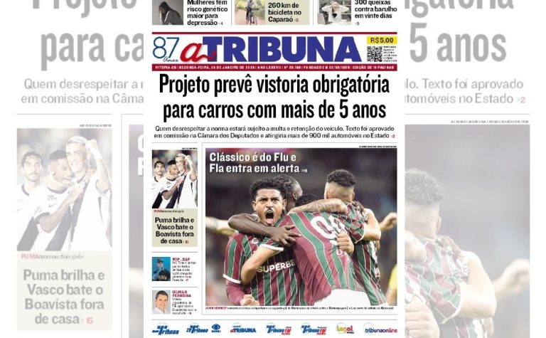 Confira os destaques do jornal A Tribuna desta segunda-feira